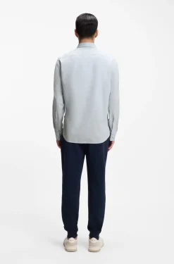 Regular-fit shirt in cotton poplin with embroidered logo