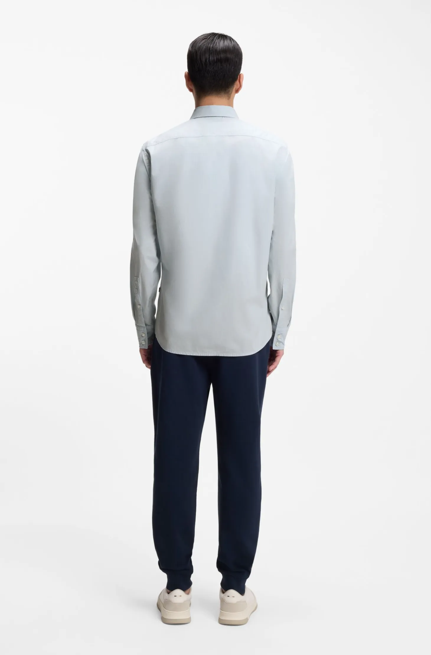 Regular-fit shirt in cotton poplin with embroidered logo