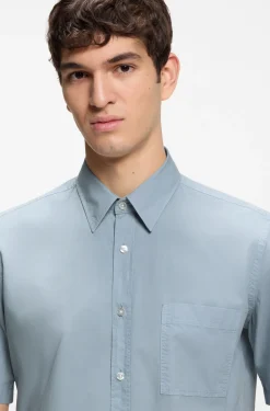 Regular-fit shirt in cotton poplin