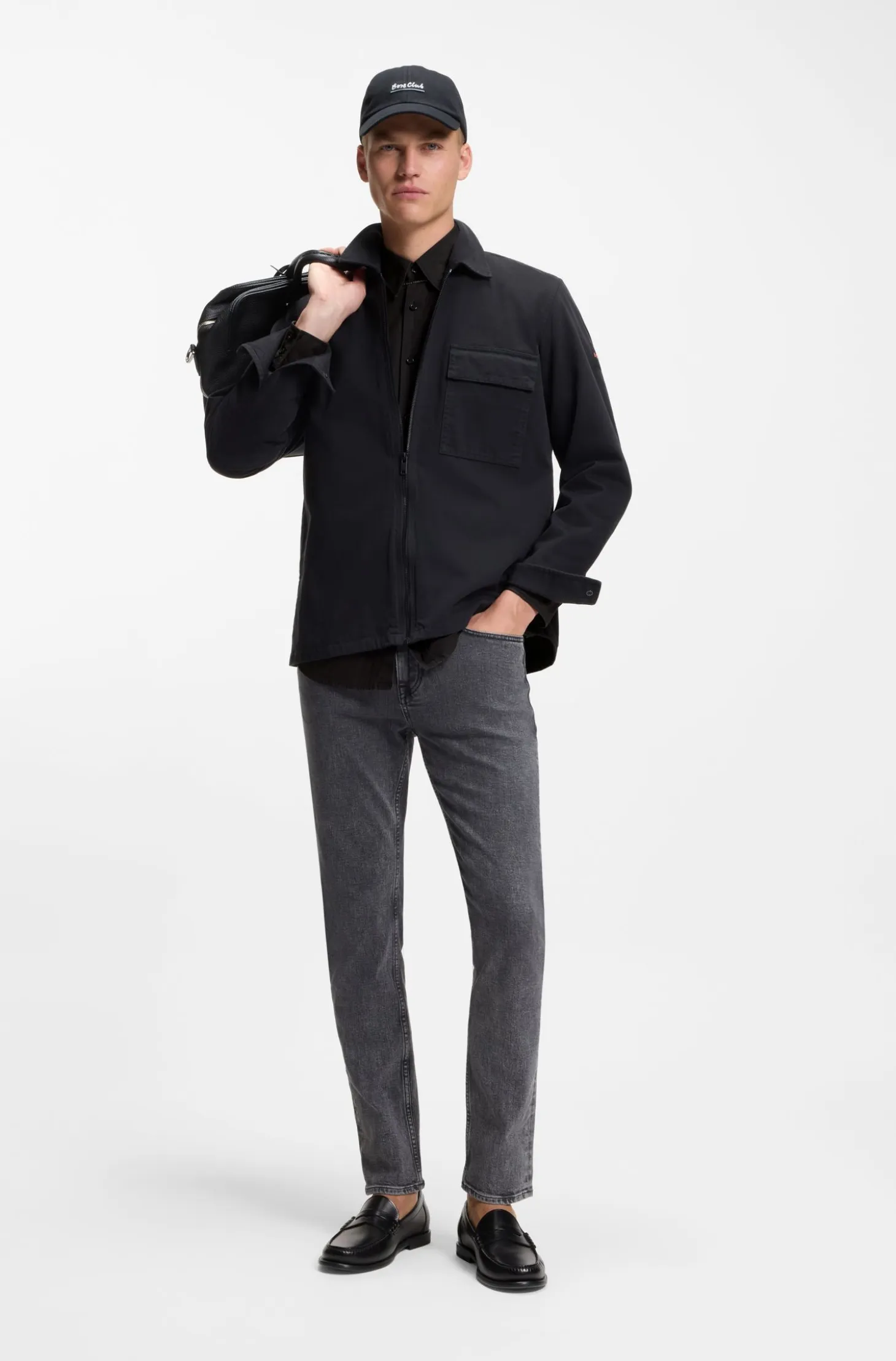 Regular-fit shirt in cotton poplin with embroidered logo