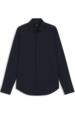 Regular-fit shirt in easy-iron stretch-cotton poplin