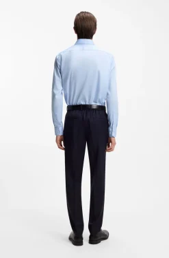 Regular-fit shirt in easy-iron cotton poplin
