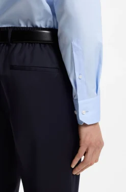 Regular-fit shirt in easy-iron cotton poplin