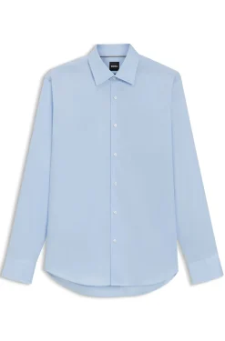 Regular-fit shirt in easy-iron cotton poplin