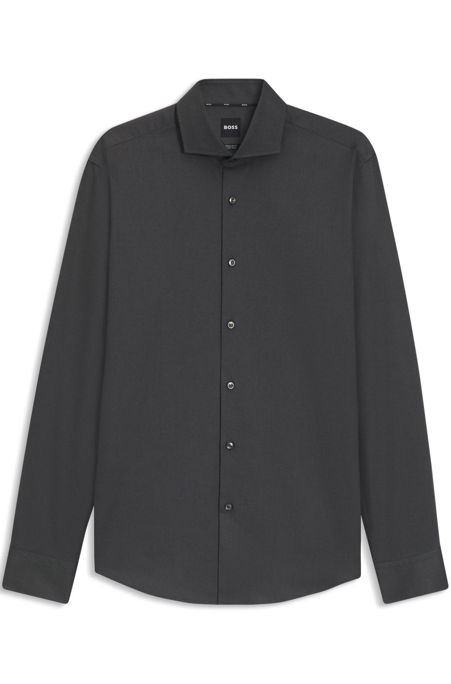 Regular-fit shirt in easy-iron stretch-cotton twill