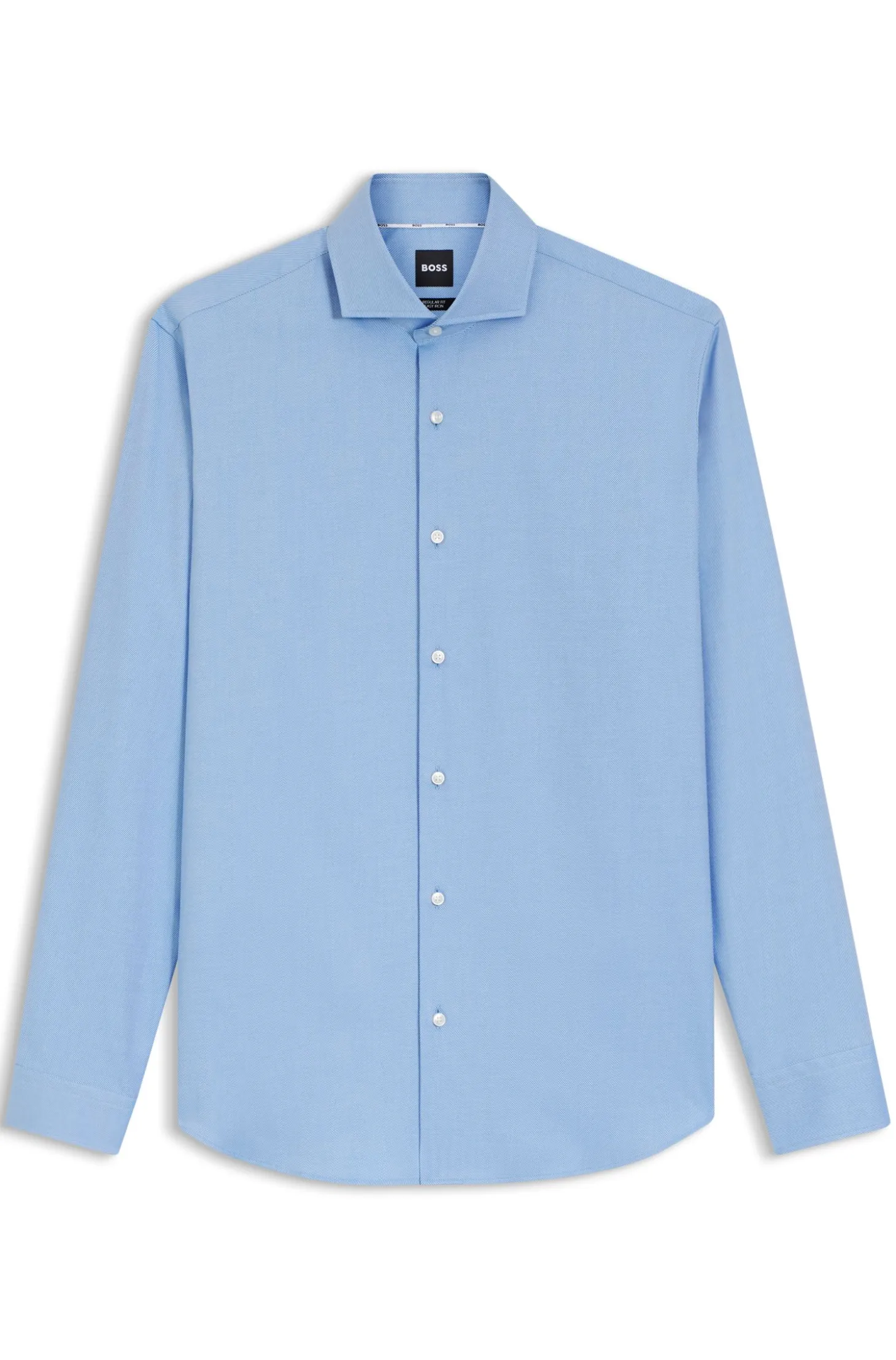 Regular-fit shirt in easy-iron stretch-cotton twill