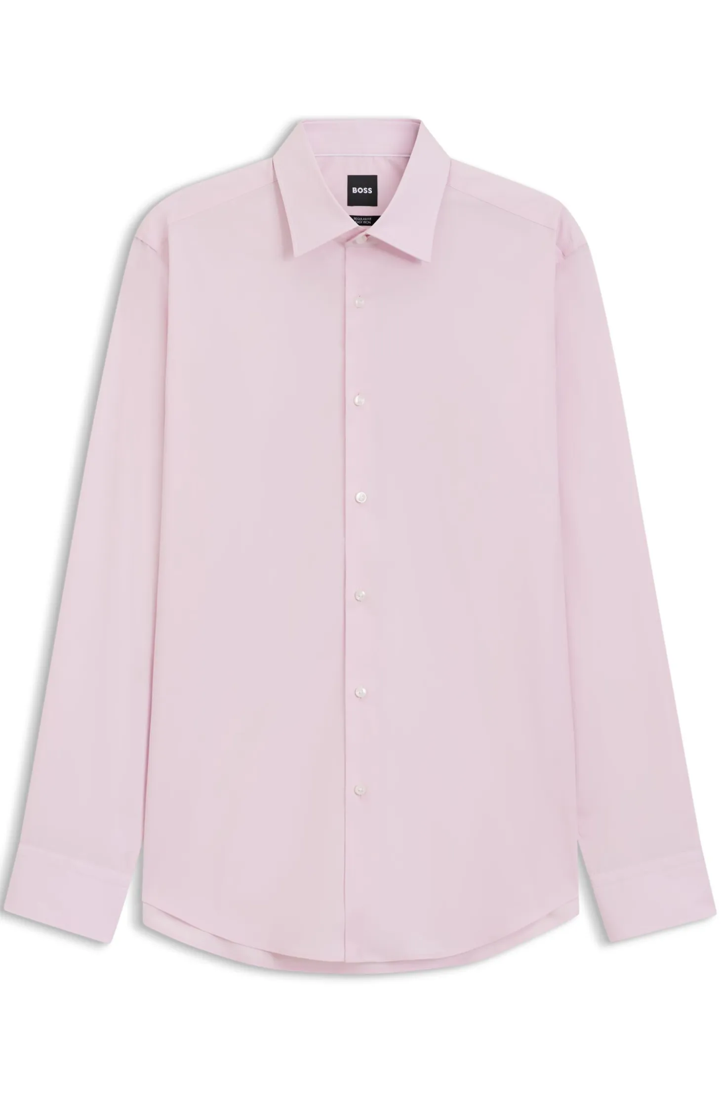 Regular-fit shirt in easy-iron stretch-cotton poplin