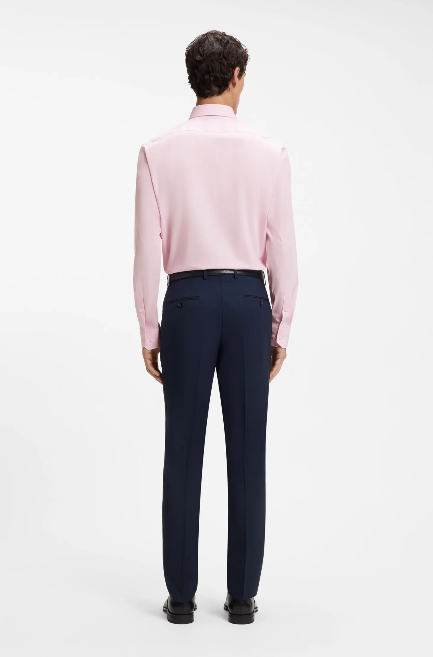 Regular-fit shirt in easy-iron stretch-cotton poplin