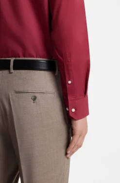 Regular-fit shirt in easy-iron stretch-cotton poplin