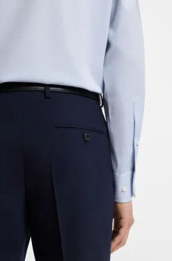 Regular-fit shirt in easy-iron stretch-cotton dobby