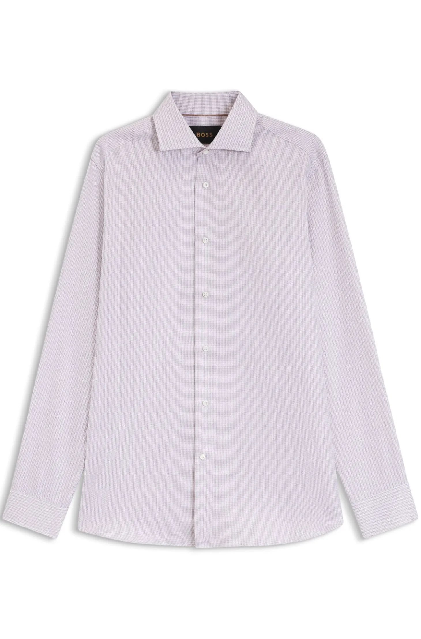 Regular-fit shirt in fine-striped Italian-made cotton