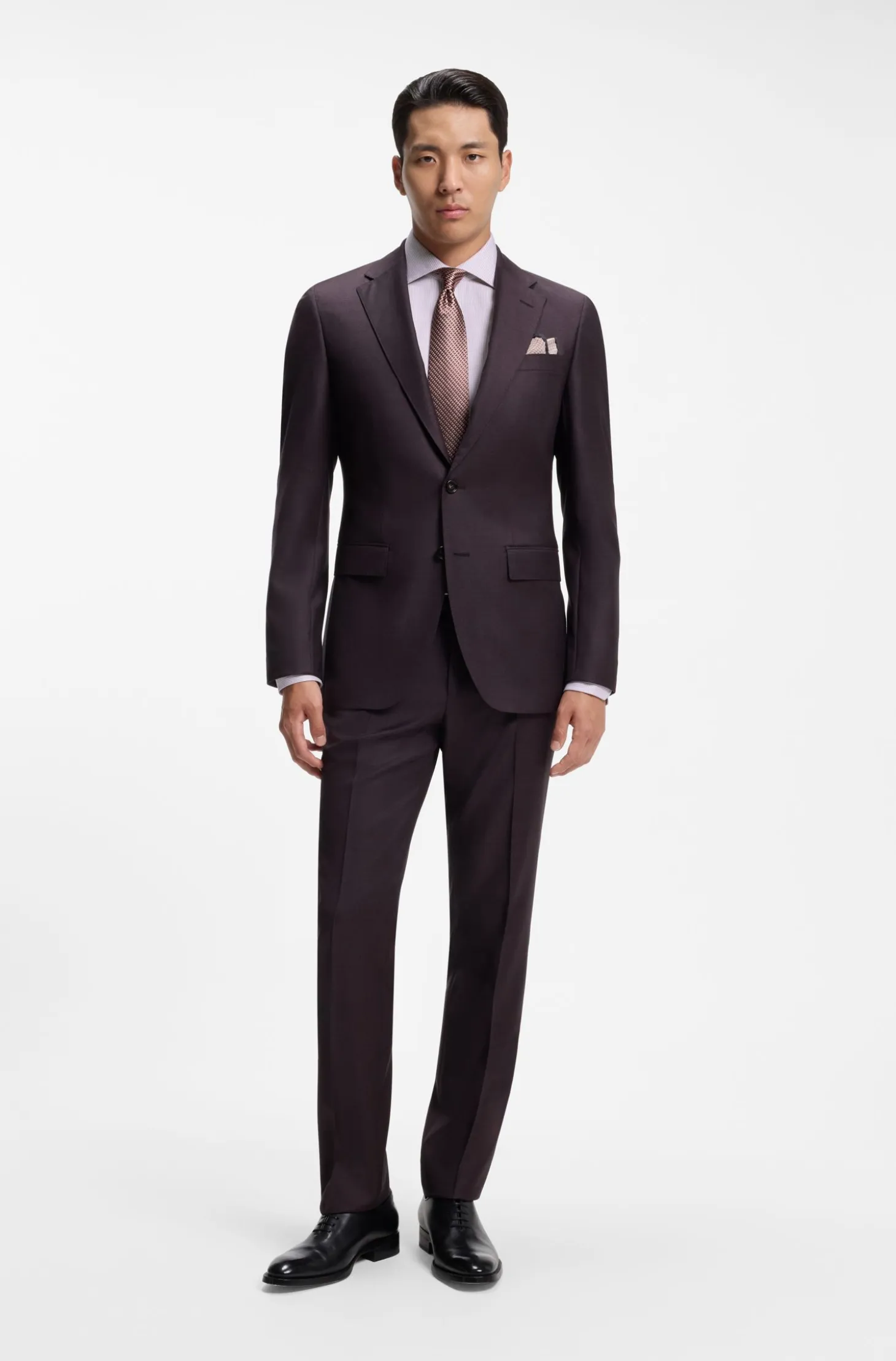 Regular-fit shirt in fine-striped Italian-made cotton