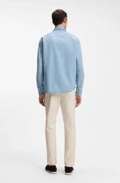 Regular-fit shirt in indigo denim