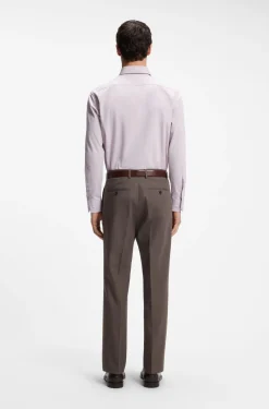 Regular-fit shirt in Italian-made cotton