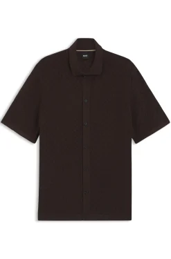 Regular-fit shirt in knitted cotton