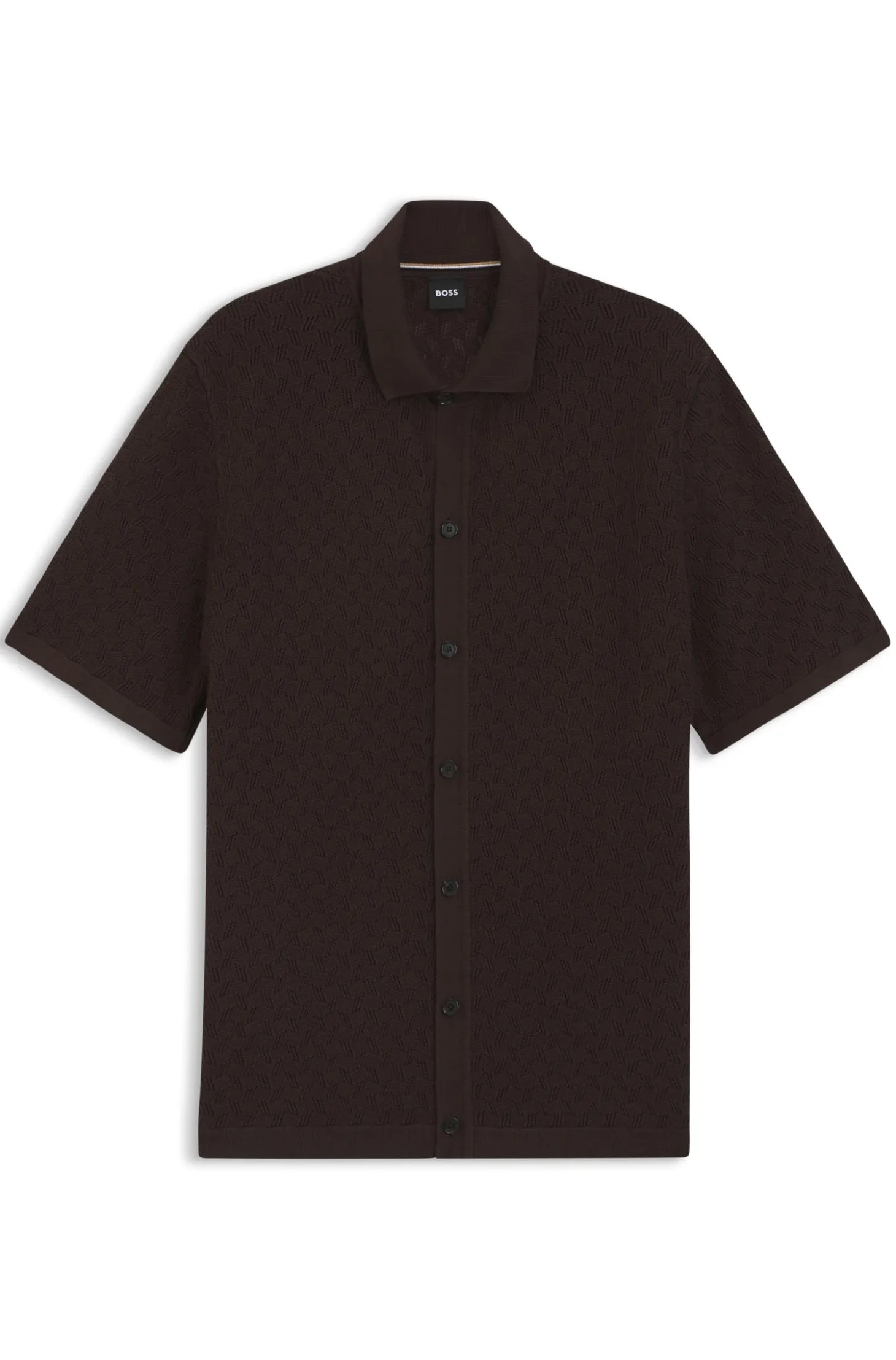 Regular-fit shirt in knitted cotton