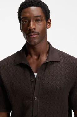 Regular-fit shirt in knitted cotton