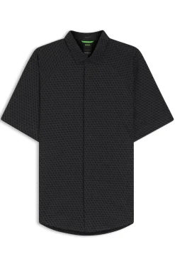 Regular-fit shirt in knitted cotton piqué