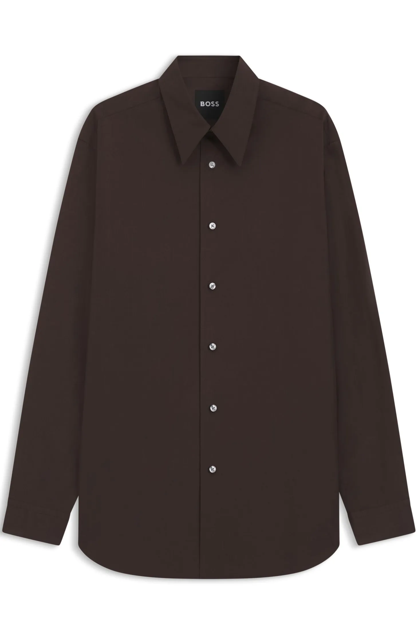 Regular-fit shirt in lightweight merino wool