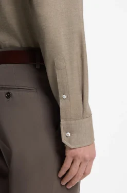 Regular-fit shirt in patterned Italian-made cotton