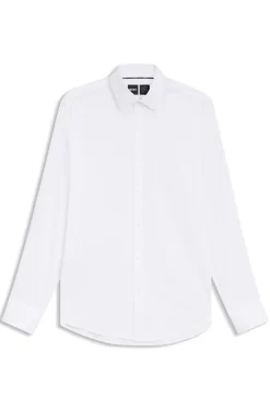 Regular-fit shirt in performance-stretch twill