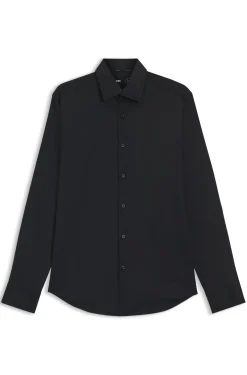 Regular-fit shirt in performance-stretch twill