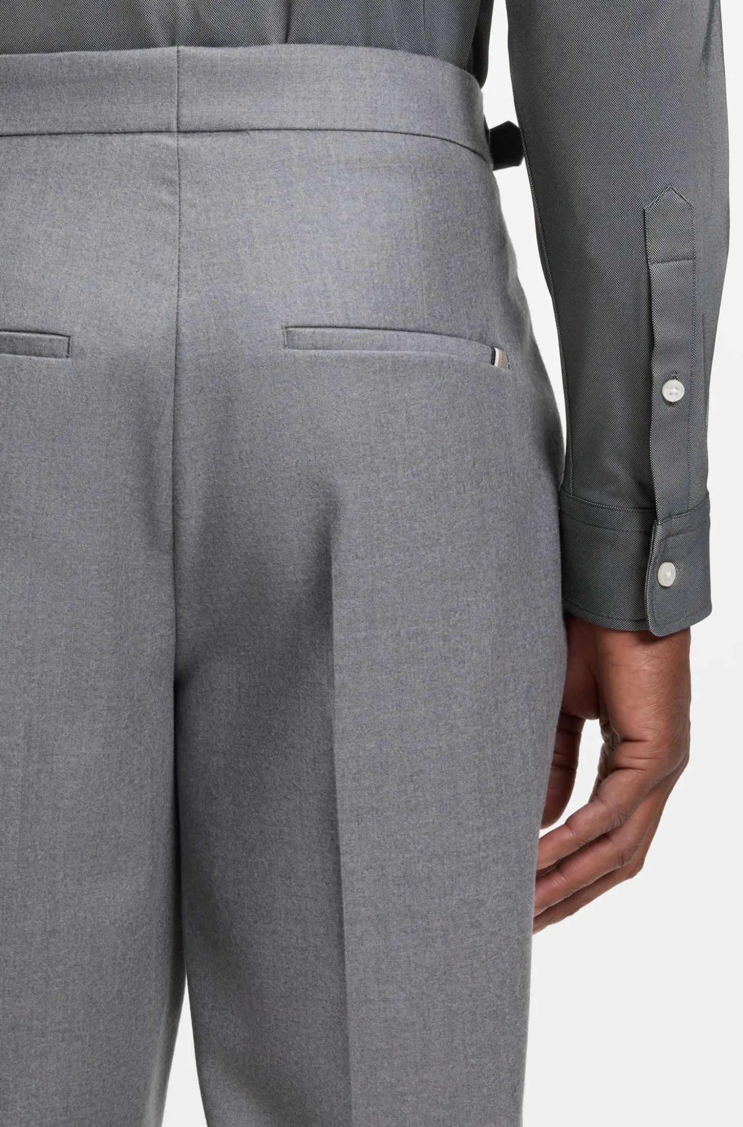 Regular-fit shirt in performance-stretch Oxford jersey