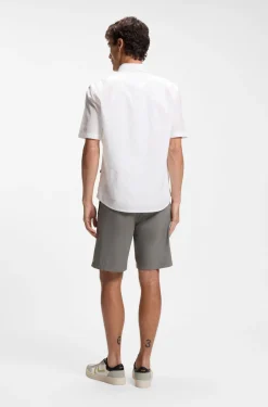 Regular-fit shirt in printed cotton poplin