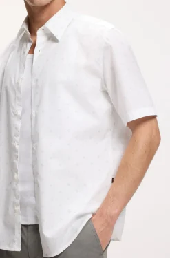 Regular-fit shirt in printed cotton poplin