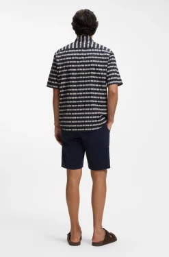 Regular-fit shirt in printed cotton poplin