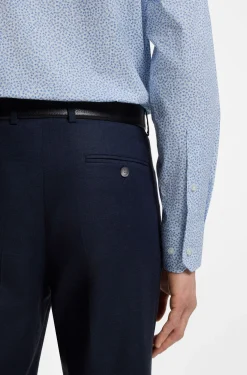 Regular-fit shirt in printed stretch cotton