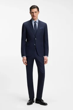 Regular-fit shirt in printed stretch cotton