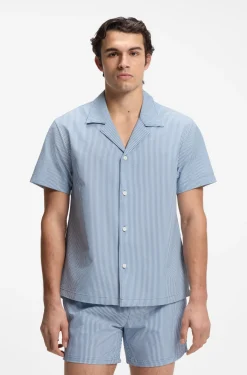 Regular-fit shirt in seersucker fabric