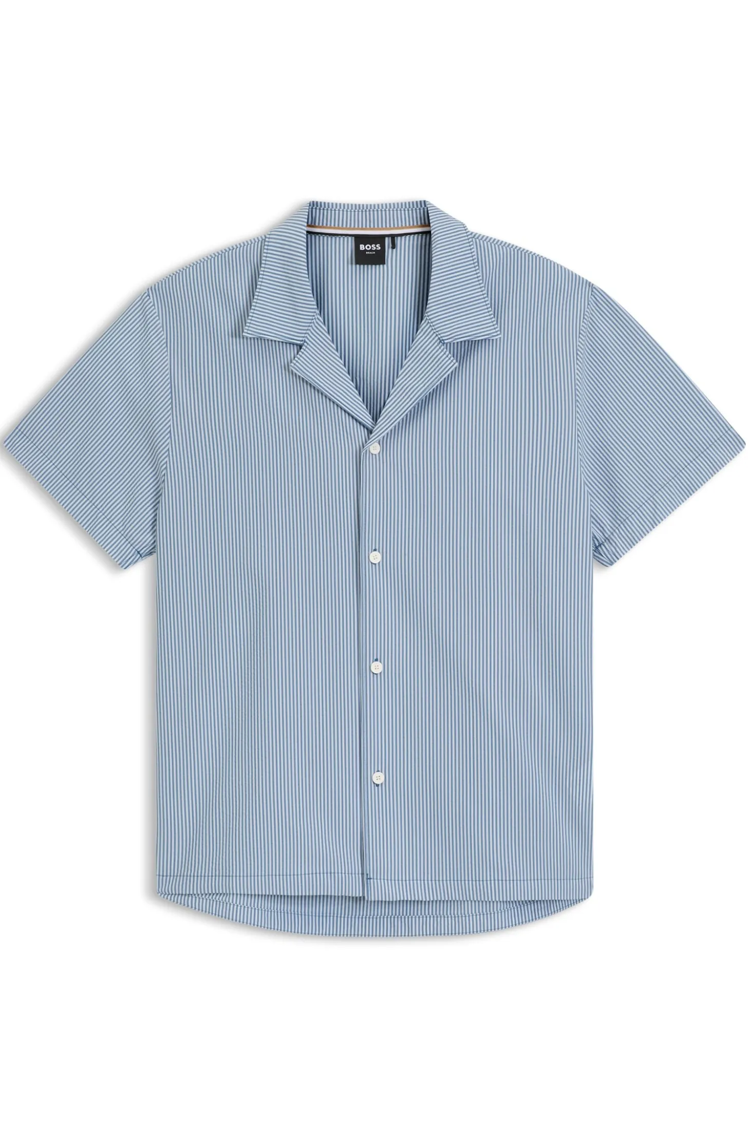 Regular-fit shirt in seersucker fabric