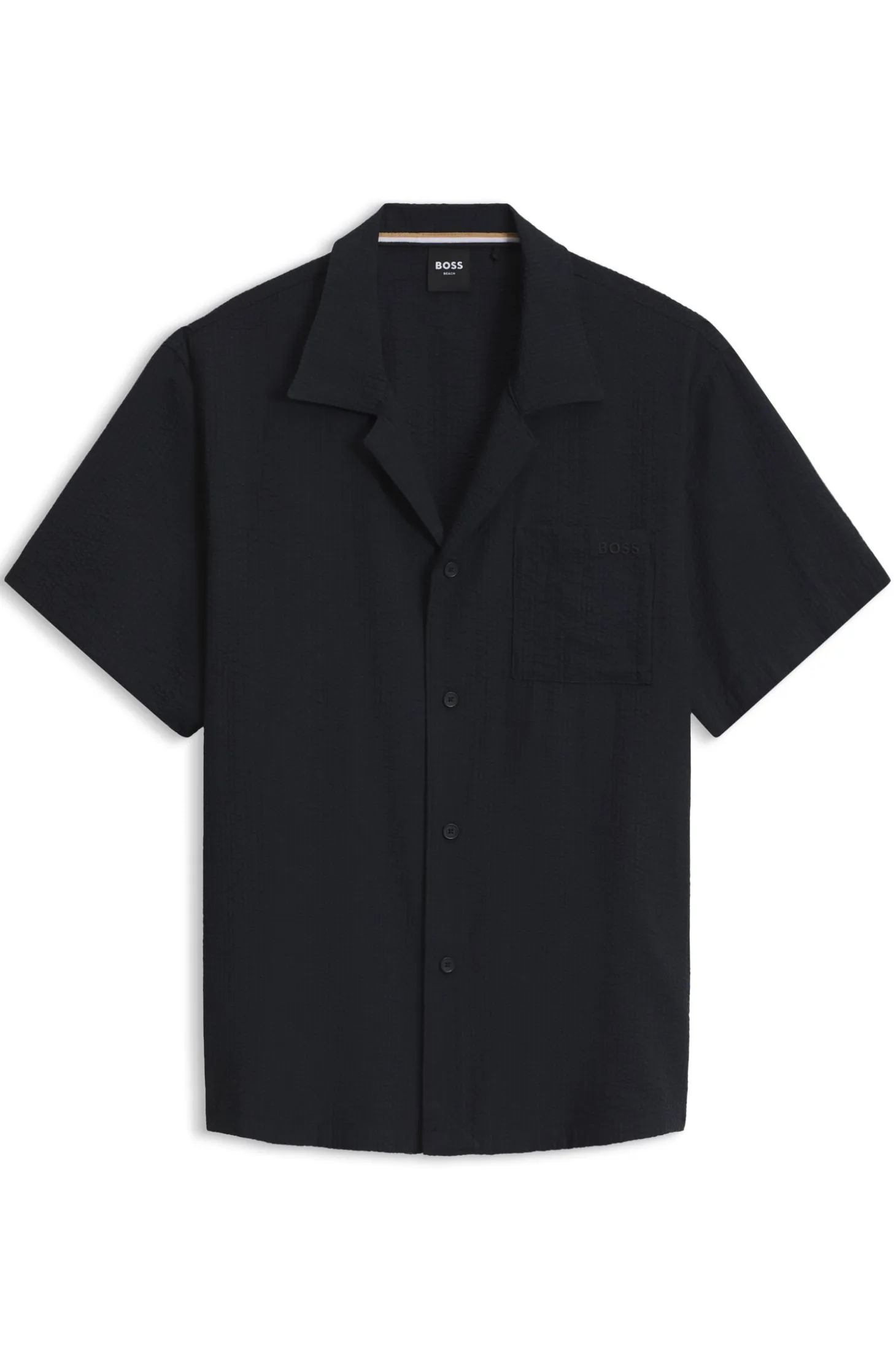 Regular-fit shirt in seersucker fabric