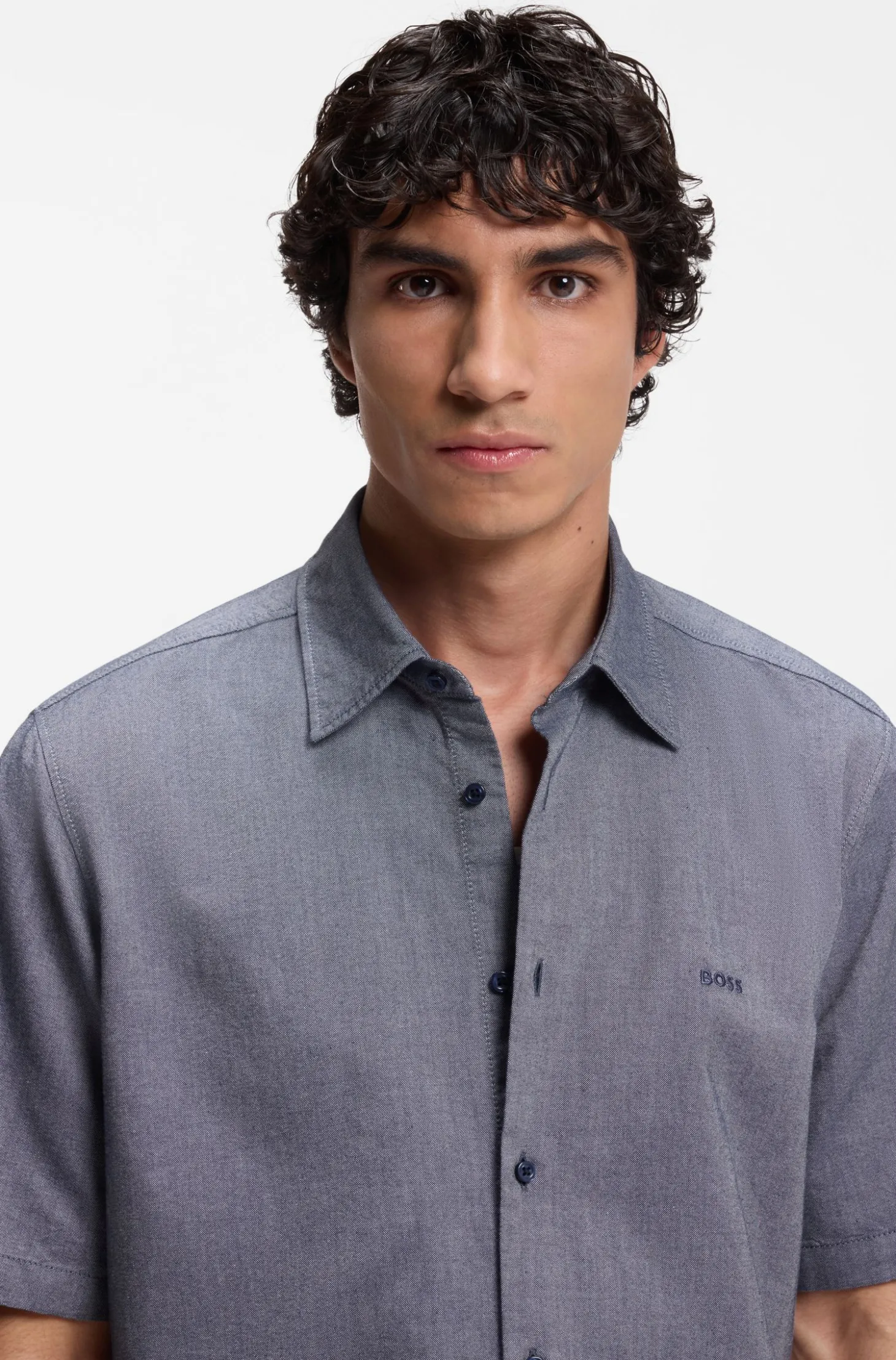 Regular-fit shirt in soft-washed Oxford cotton