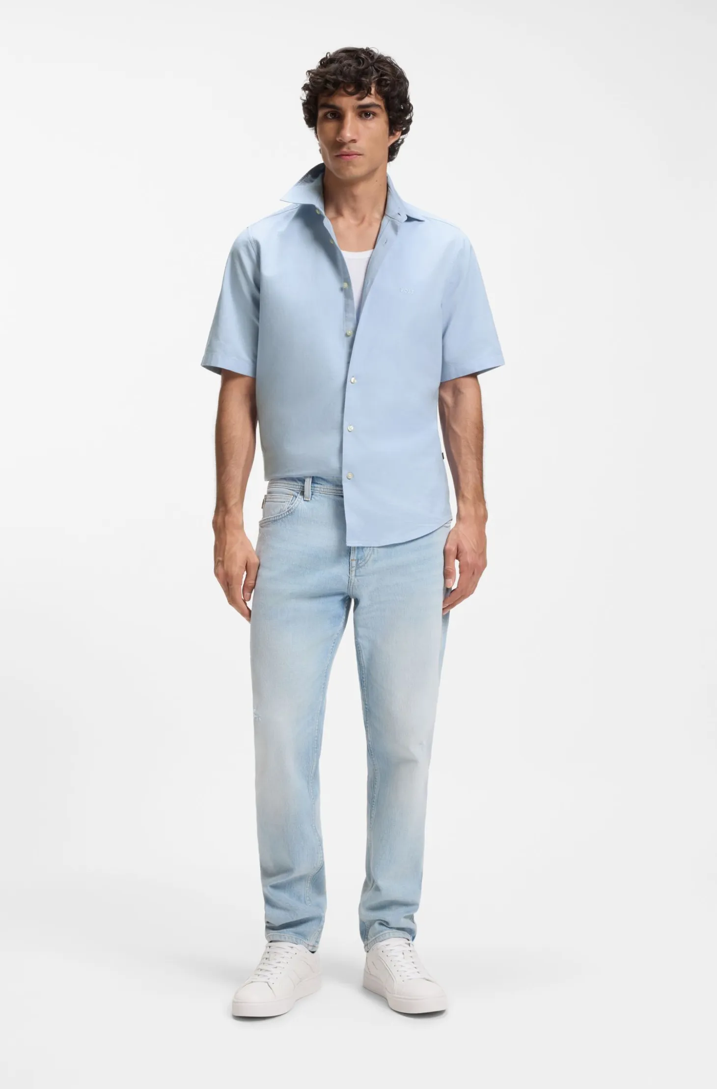 Regular-fit shirt in soft-washed Oxford cotton