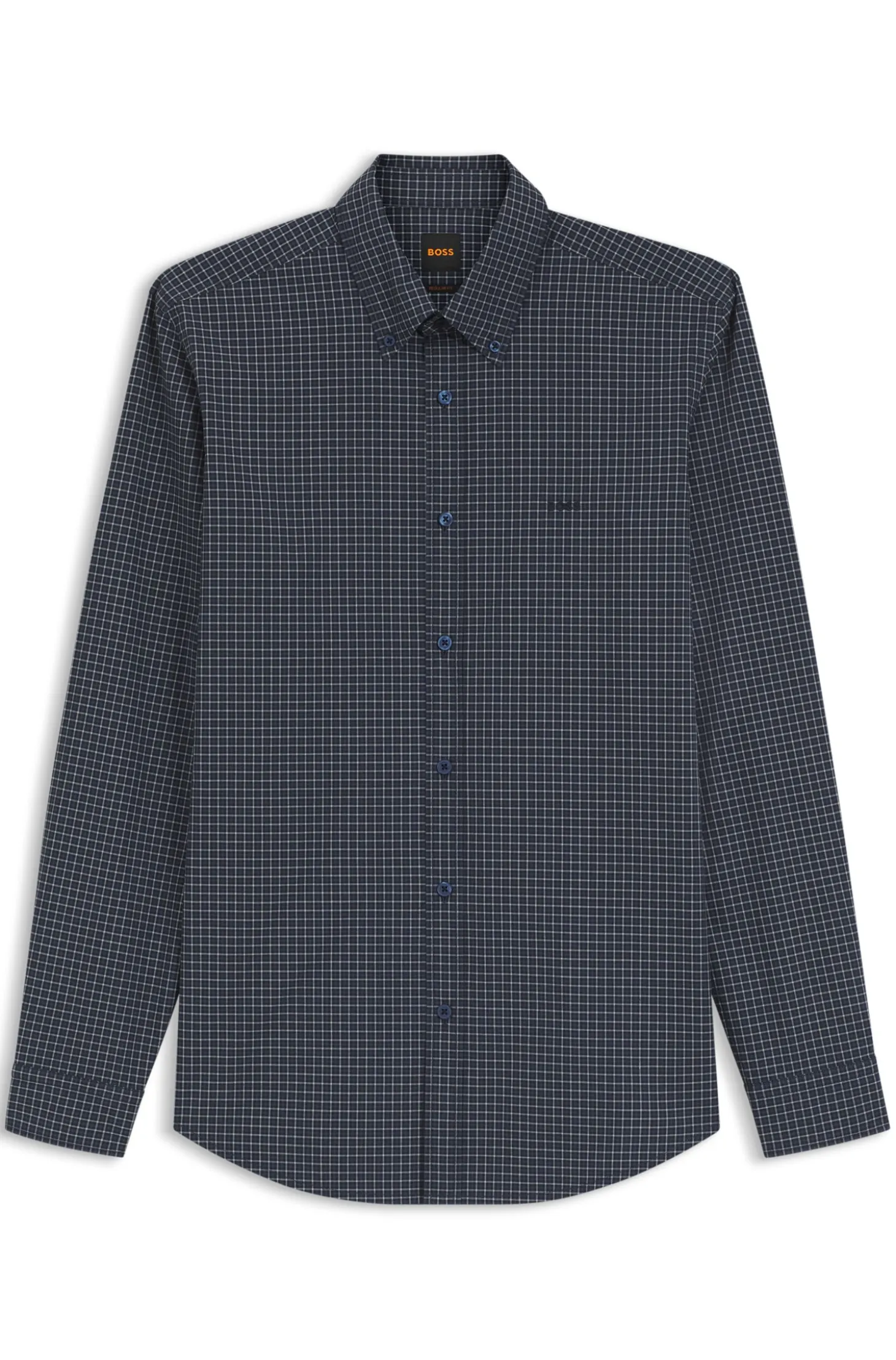 Regular-fit shirt in stretch-cotton with Vichy check