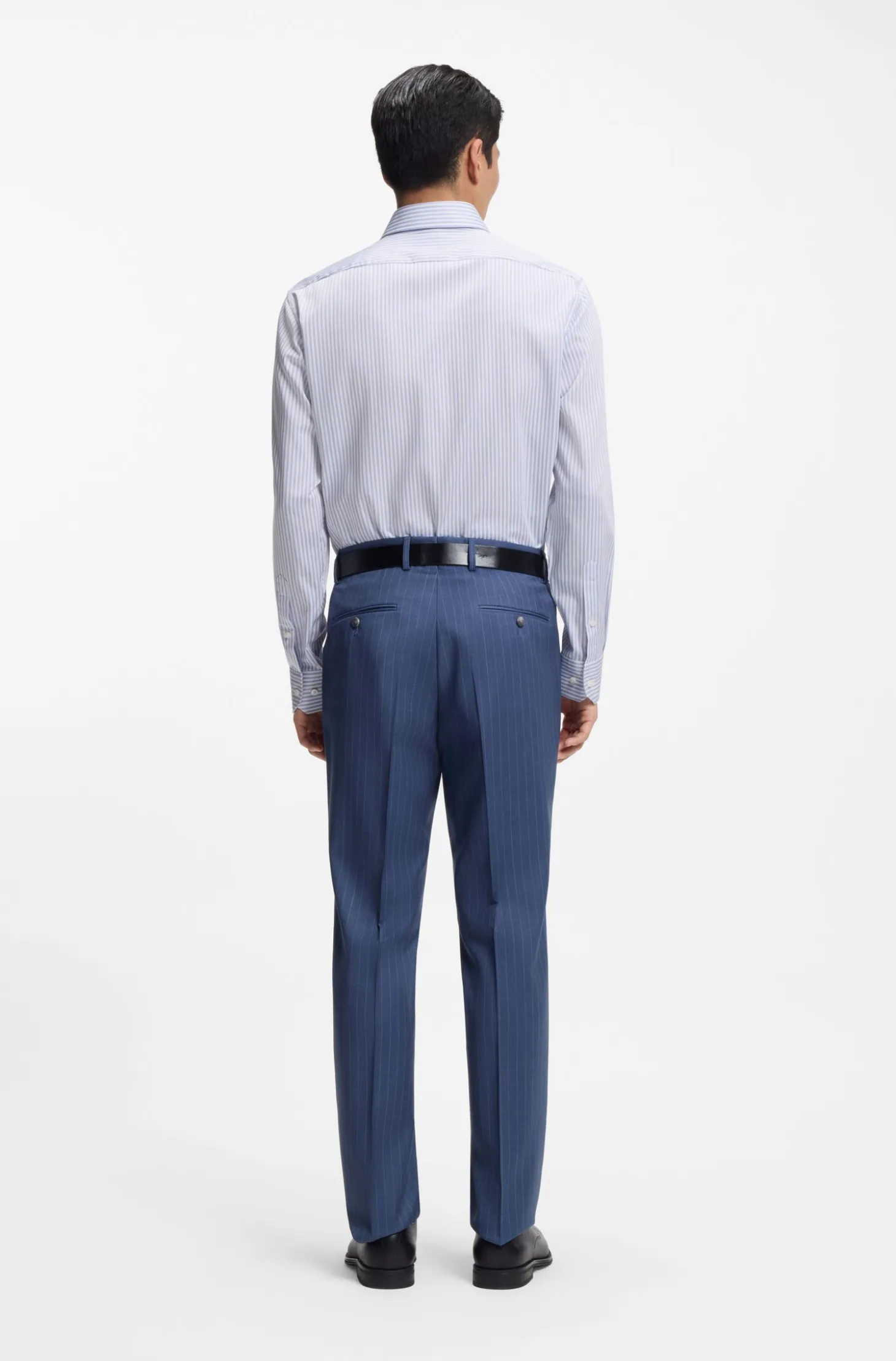 Regular-fit shirt in striped easy-iron cotton