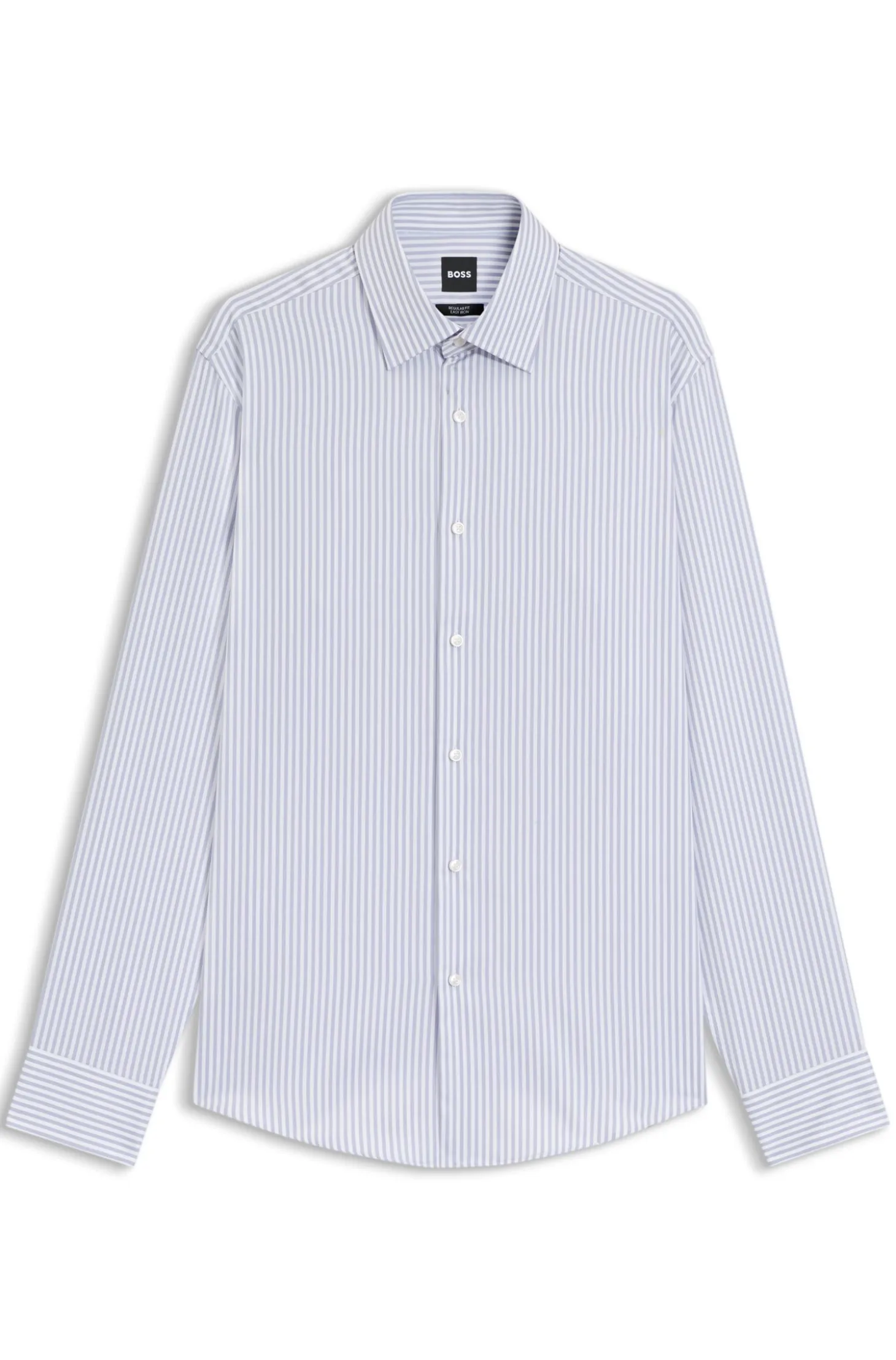 Regular-fit shirt in striped easy-iron cotton