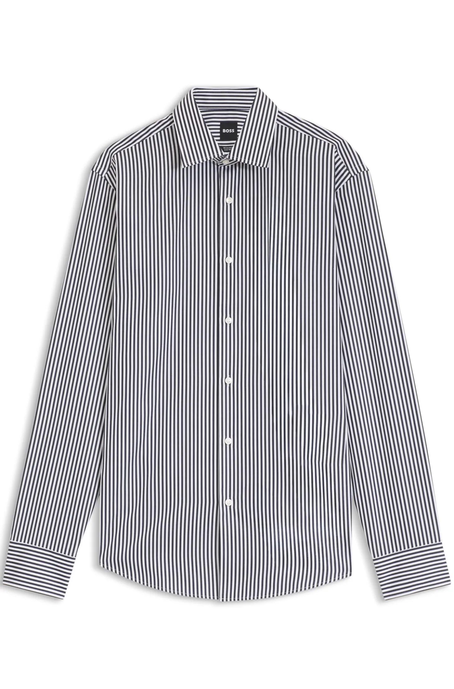 Regular-fit shirt in striped easy-iron cotton