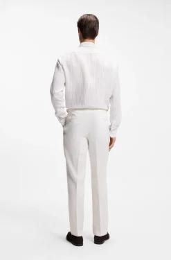 Regular-fit shirt in striped linen
