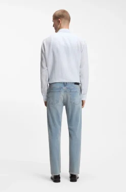 Regular-fit shirt in striped linen