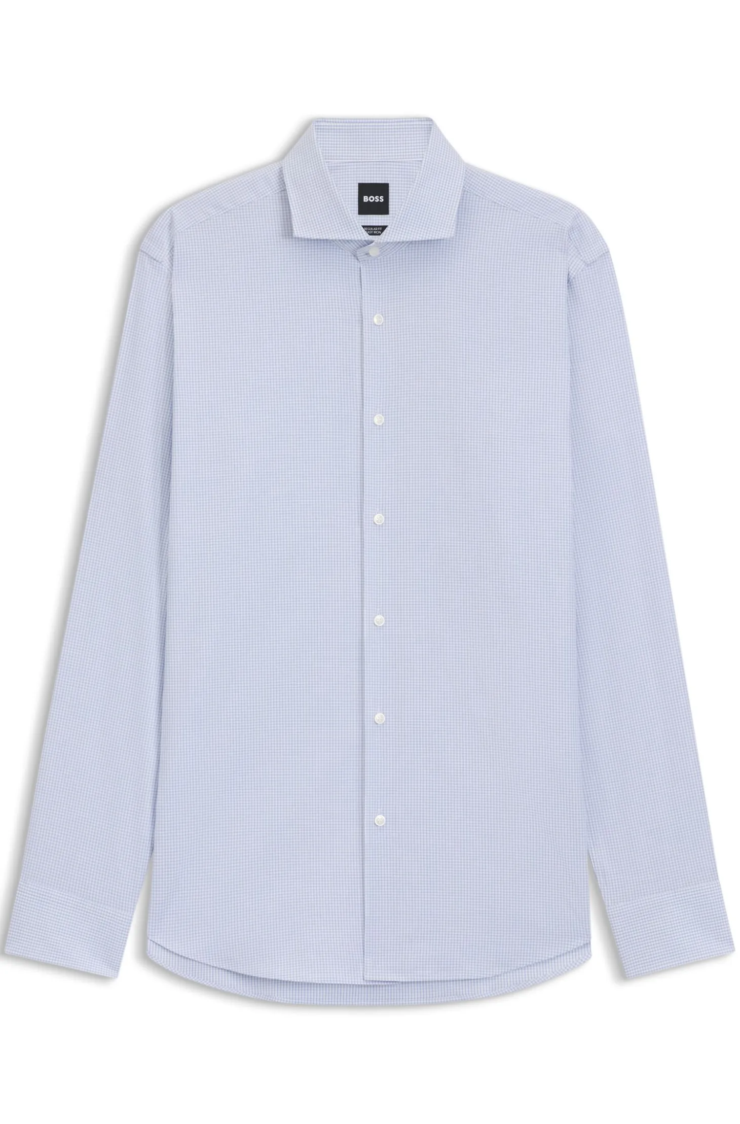 Regular-fit shirt in structured stretch cotton
