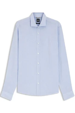 Regular-fit shirt in washed linen