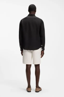 Regular-fit shirt in washed linen