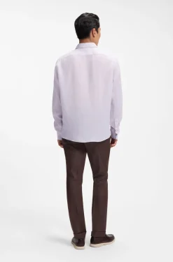Regular-fit shirt in washed linen