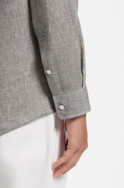 Regular-fit shirt in washed linen