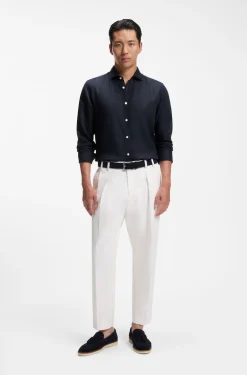 Regular-fit shirt in washed linen