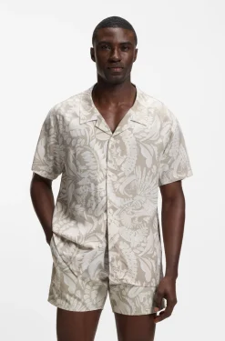Regular-fit shirt with all-over print